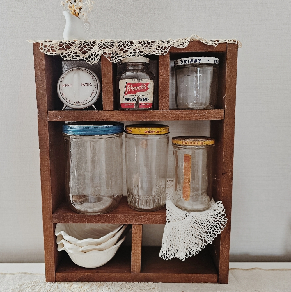 Vintage Collectible Condiment Glass Jars For Kitchen & Home Decor